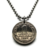 1965 Yugoslavia 1 Dinar coin pendant Serbia Croatia Belgrade Bosnia Herzegovina Slovenia Srbija Balkans South Slavic n000464