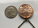 1973 Mexico 20 Centavos coin pendant Mexican eagle Iztapalapa Jalisco Morelia Zapopan Toluca Pachuca Morelos Gutiérrez Chihuahua n003970