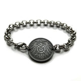 1921 Alemania Deutschland Pulsera de monedas de 10 Pfennig Águila negra alemana Berlín Hamburgo Múnich Colonia Frankfurt Stuttgart Düsseldorf Leipzig Dortmund Essen Bremen Dresde Hannover Núremberg b000038