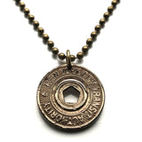 USA NYC 1995-2003 New York City Subway transit token coin pendant Manhattan Brooklyn Bronx Queens Staten Island E F R trains railroad transportation Central Park Times Square Big Apple 42nd St n003203