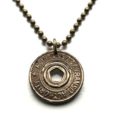 USA NYC 1995-2003 New York City Subway transit token coin pendant Manhattan Brooklyn Bronx Queens Staten Island E F R trains railroad transportation Central Park Times Square Big Apple 42nd St n003203