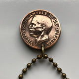 Italia Italy 10 Centesimi coin pendant necklace honey bee bumble bee beekeeper honey farmers pollination beehive Roma Milan Florence Venice Verona Napoli Turin Palermo Parma Bergamo Pisa Matera Genoa Siena Modena Bari Sorrento Perugia Tuscany n000539