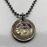 1932 USSR CCCP Soviet Union Communist Russia 15 Kopeks coin pendant necklace socialist Moscow Saint Petersburg Vladimir Lenin Stalin Karl Marx February Revolution comrades n003431