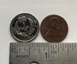 1952 Libya 1 Piastre coin earrings Libyan crown Tamazight Benghazi Arabic Islamic Misrata Cyrenaica white crescent moon star e000684