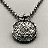 1917 Deutschland Deutschland 5 Pfennig Münzanhänger Deutscher Adler Berlin Hamburg Düsseldorf Dortmund Essen Leipzig Bremen Dresden Sachsen 1. Weltkrieg n000283