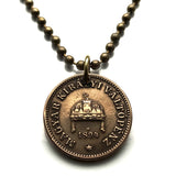 1908 Hungary Magyars 2 Filler coin pendant necklace jewelry Hungarian Holy Crown of Saint Stephen Szent Korona Budapest Debrecen Szeged Miskolc Pécs Győr Gellért Hill Nyíregyháza Jászság Fejér Hajdú-Bihar n000889