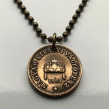 1908 Hungary Magyars 2 Filler coin pendant necklace jewelry Hungarian Holy Crown of Saint Stephen Szent Korona Budapest Debrecen Szeged Miskolc Pécs Győr Gellért Hill Nyíregyháza Jászság Fejér Hajdú-Bihar n000889