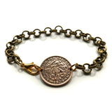 1928 Países Bajos Nederland 1 Cent moneda cadena rolo enlace pulsera joyería León holandés Amsterdam Holanda Utrecht La Haya Leiden Eindhoven Rotterdam Ajax De Wallen Tilburg Haarlem Groningen Delft Maastricht Randstad b000037