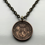 1810 Denmark 2 Skilling coin pendant Danish crown blue lions Norway Sweden Swedish 3 crowns Tre Kroner Copenhagen Aarhus Odense Aalborg Oslo Vejle Funen Slotsholmen Frederiksberg Scandinavia n003448