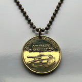 United States USA Army post Fort Hood Fort Cavazos Killeen Texas token pendant M1 Abrams main battle tank American Flag III Armored Corps First Army Division West 1st Cavalry Division 3rd Cavalry Regiment M2 Bradley Fighting Vehicle n003656