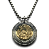 Mexico 2 Pesos coin pendant necklace jewelry Mexican eagle Ecatepec Guadalajara Puebla Juárez Tijuana León Monterrey Acapulco Yucatán Cancún Cuernavaca Oaxaca Jalisco Morelia Toluca Pachuca Chiapas n001126
