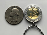 Mexico 2 Pesos coin pendant necklace jewelry Mexican eagle Ecatepec Guadalajara Puebla Juárez Tijuana León Monterrey Acapulco Yucatán Cancún Cuernavaca Oaxaca Jalisco Morelia Toluca Pachuca Chiapas n001126