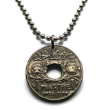 1936 Libanon Liban 1 Piaster Münzanhänger Libanesische Löwen Zeder Beirut Tripolis Aley Jounieh Anjar Bsharri Zahlé Sidon Byblos Tyros Der Levant Naher Osten Phönizischer Levant Bekaa-Tal Zedern Gottes Berg Libanon Levantinisch Arabisch Mittelmeer n002881