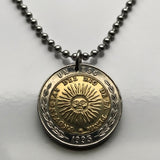 Argentina 1 Peso coin pendant jewelry Sol de Mayo Río de la Plata Buenos Aires Córdoba Rosario Mendoza Tucumán La Plata Mar del Plata Salta San Juan Santa Fe Resistencia Santiago Estero Corrientes Posadas Quilmes Lanús Entre Rios Gaucho Patagonia n000481