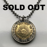 Argentina 1 Peso coin pendant jewelry Sol de Mayo Río de la Plata Buenos Aires Córdoba Rosario Mendoza Tucumán La Plata Mar del Plata Salta San Juan Santa Fe Resistencia Santiago Estero Corrientes Posadas Quilmes Lanús Entre Rios Gaucho Patagonia n000481