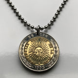 Argentina 1 Peso coin pendant jewelry Sol de Mayo Río de la Plata Buenos Aires Córdoba Rosario Mendoza Tucumán La Plata Mar del Plata Salta San Juan Santa Fe Resistencia Santiago Estero Corrientes Posadas Quilmes Lanús Entre Rios Gaucho Patagonia n000481