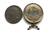 1970 Chile 10 Centimos coin key chain condor Chileno Santiago Antofogasta Rancagua Coquimbo Temuco Andes Tarapacá necklace k000019