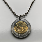 2018 México 2 Pesos moneda colgante collar joyería Águila mexicana Ecatepec Guadalajara Puebla Juárez Tijuana León Monterrey Acapulco Yucatán Cancún Cuernavaca Oaxaca Jalisco Morelia Toluca Pachuca Chiapas n001126