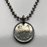 1942 Japan Nippon にっぽん Nihon にほん 1 Sen coin pendant necklace jewelry Mount Fuji World War 2 era Tokyo Yokohama Kobe Osaka Kawasaki Shizuoka Chrysanthemum Saitama Sendai Chiba Niigata Okinawa Sapporo Nagoya Fukuoka n002180