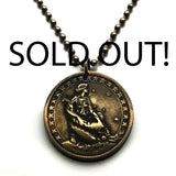 1925 Brazil 1000 Reis coin pendant Lady Liberty São Paulo Amazonas Rio de Janeiro Espírito Santo Porto Alegre Baía de Guanabara n000067