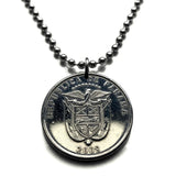2001 Panama 1/4 Balboa Münze Anhänger Halskette Schmuck Escudo Panameño San Miguelito Las Cumbres La Chorrera Tocumen Pacora Arraiján David Vista Alegre Santiago de Veraguas Colón Tocumen Santiago Chilibre n003599