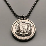 1981 Dominican Republic 25 Centavos coin pendant necklace jewelry escudo Dominicano Santo Domingo Santiago Punta Cana Cibao La Vega Puerto Plata San Cristóbal La Romana Boca Chica Ciudad Colonial San Pedro Macorís n000125