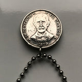 1981 Dominican Republic 25 Centavos coin pendant necklace jewelry escudo Dominicano Santo Domingo Santiago Punta Cana Cibao La Vega Puerto Plata San Cristóbal La Romana Boca Chica Ciudad Colonial San Pedro Macorís n000125