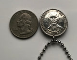 1981 Dominican Republic 25 Centavos coin pendant necklace jewelry escudo Dominicano Santo Domingo Santiago Punta Cana Cibao La Vega Puerto Plata San Cristóbal La Romana Boca Chica Ciudad Colonial San Pedro Macorís n000125