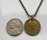 1924 Germany Deutschland 10 Reichspfennig coin pendant wheat ears Berlin Nuremberg Dresden Bonn Hanover Leipzig Dortmund Bremen Bavaria n000109
