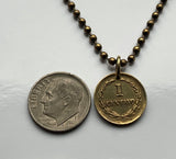 1989 El Salvador 1 Centavo coin pendant necklace jewelry Francisco Morazan San Salvador Santa Ana Soyapango San Miguel América Central Santa Tecla Mejicanos Apopa Delgado Ahuachapán Ilopango Tonacatepeque n003653