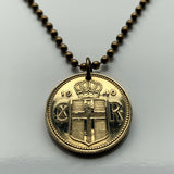 1940 Iceland Ísland 1 Krona coin pendant Icelandic crown Nordic cross World War 2 era Reykjavík Landvættir saga Griðungur Gammur Dreki Bergrisi Vík Skógar Grindavík Danish Kopavogur n001248