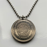 1898 Brazil 100 Reis coin pendant Cruzeiro do Sul Crux Brasão de armas Rio de Janeiro São Paulo Brasília Salvador Fortaleza Ipanema Belém Belo Horizonte Curitiba Recife Pelourinho Santa Catarina Porto Alegre Copacabana Carioca Minas Gerais n002858