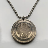 1898 Brazil 100 Reis coin pendant Cruzeiro do Sul Crux Brasão de armas Rio de Janeiro São Paulo Brasília Salvador Fortaleza Ipanema Belém Belo Horizonte Curitiba Recife Pelourinho Santa Catarina Porto Alegre Copacabana Carioca Minas Gerais n002858