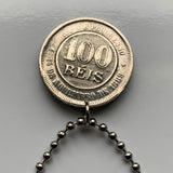 1898 Brazil 100 Reis coin pendant Cruzeiro do Sul Crux Brasão de armas Rio de Janeiro São Paulo Brasília Salvador Fortaleza Ipanema Belém Belo Horizonte Curitiba Recife Pelourinho Santa Catarina Porto Alegre Copacabana Carioca Minas Gerais n002858
