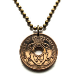 Denmark Danmark Danish 2 Ore coin pendant initial C X Copenhagen Aarhus Odense Aalborg Danes Scandinavian Nordic Esbjerg Danskere Randers Kolding Zealand Funen Faroese Jutland Vendsyssel Thy n000127