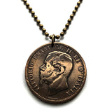 1866! Italy Italia 10 Centesimi Italian coin pendant king Vittorio Emanuele II Rome Milan Venice Florence Napoli Palermo Bologna Verona Torino Pisa Capri Siena Tuscany Matera Lecce Genoa Parma Modena Cagliari Cinque Terre Livorno Padua Ancona n001069