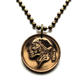 1953 Belgium Belgie Belgique 50 Cent coin pendant necklace The Miner Constantin Meunier Belgian painter sculptor modern art Etterbeek Brussels Charleroi M Museum Leuven Fin-de-Siècle Museum Bruges Antwerp Ghent Liège Namur Limbourg Mechelen n000303