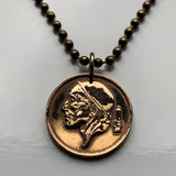 1953 Belgium Belgie Belgique 50 Cent coin pendant necklace The Miner Constantin Meunier Belgian painter sculptor modern art Etterbeek Brussels Charleroi M Museum Leuven Fin-de-Siècle Museum Bruges Antwerp Ghent Liège Namur Limbourg Mechelen n000303