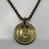 1973 Guatemala 1 Centavo Münze Anhänger Halskette Schmuck prächtige Quetzal-Vogelgewehre Espadas Chapín Villa Nueva Guate Mittelamerika K'iche' Mixco Villa Nueva Escuintla Huehuetenango Jutiapa Petapa Tikal Quiriguá Mayas n003680