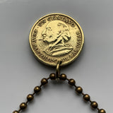 1973 Guatemala 1 Centavo Münze Anhänger Halskette Schmuck prächtige Quetzal-Vogelgewehre Espadas Chapín Villa Nueva Guate Mittelamerika K'iche' Mixco Villa Nueva Escuintla Huehuetenango Jutiapa Petapa Tikal Quiriguá Mayas n003680