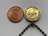 1973 Guatemala 1 Centavo Münze Anhänger Halskette Schmuck prächtige Quetzal-Vogelgewehre Espadas Chapín Villa Nueva Guate Mittelamerika K'iche' Mixco Villa Nueva Escuintla Huehuetenango Jutiapa Petapa Tikal Quiriguá Mayas n003680