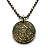 1963 Guatemala 1 Centavo coin pendant necklace jewelry resplendent Quetzal bird rifles Chapín Quetzaltenango espadas Jalapa Escuintla Guate Petapa K’iche' n000965