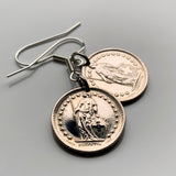 Switzerland Helvetia Confoederatio Helvetica 1/2 Franc coin earrings jewelry Swiss cross Zurich Basel Geneva Lucerne Bern Winterthur Lausanne Lugano Biel/Bienne Thun Ticino Uri Alpine Jura Alphorn e000538