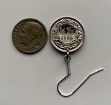 Switzerland Helvetia Confoederatio Helvetica 1/2 Franc coin earrings jewelry Swiss cross Zurich Basel Geneva Lucerne Bern Winterthur Lausanne Lugano Biel/Bienne Thun Ticino Uri Alpine Jura Alphorn e000538