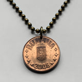 2008 Rumänien 5 Bani Münze Anhänger Halskette Schmuck rumänischen Steinadler Bukarest orthodoxe Kreuz Balkan Moldawien Walachei Siebenbürgen Halskette n002752