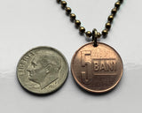 2008 Rumänien 5 Bani Münze Anhänger Halskette Schmuck rumänischen Steinadler Bukarest orthodoxe Kreuz Balkan Moldawien Walachei Siebenbürgen Halskette n002752