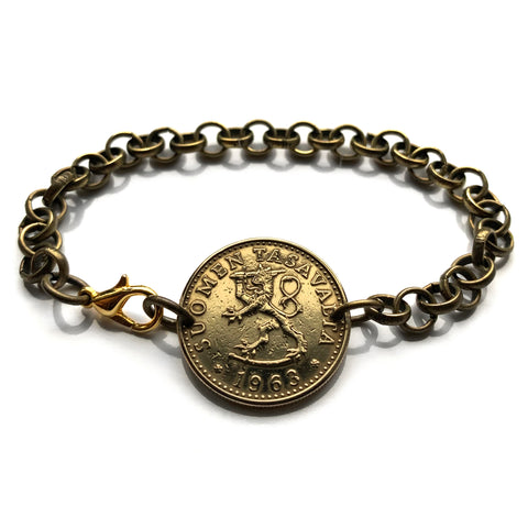 Finland Suomi 20 Pennia coin rolo link chain bracelet fashion jewelry Finnish lion Helsinki Espoo Finnic Nordic tree of life Tampere Vantaa Oulu Turku Lahti Savonlinna Uusimaa Pirkanmaa Jyväskylä Porvoo b000118
