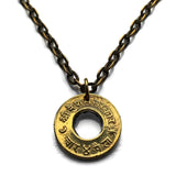 1955 Nepal 4 Paisa coin pendant Bullet Paisa Gurkha soldiers World War 2 rifle bullet casings Khukuri Kathmandu Himalayas Shah Dynasty Kingdom of Gorkha Khas Kura Devanagari alphabet Nagari Tibet Brahmi Khas Mount Everest Gorkhas Imperial Japanese n002093