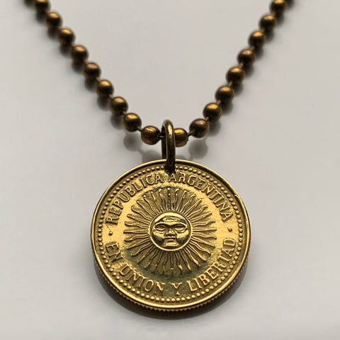 2005 Argentina 5 Centavos coin pendant Sol de Mayo Buenos Aires Mar del Plata May Revolution Tucumán Santa Fe Quilmes asado n000401