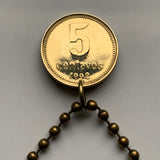 2005 Argentina 5 Centavos coin pendant Sol de Mayo Buenos Aires Mar del Plata May Revolution Tucumán Santa Fe Quilmes asado n000401